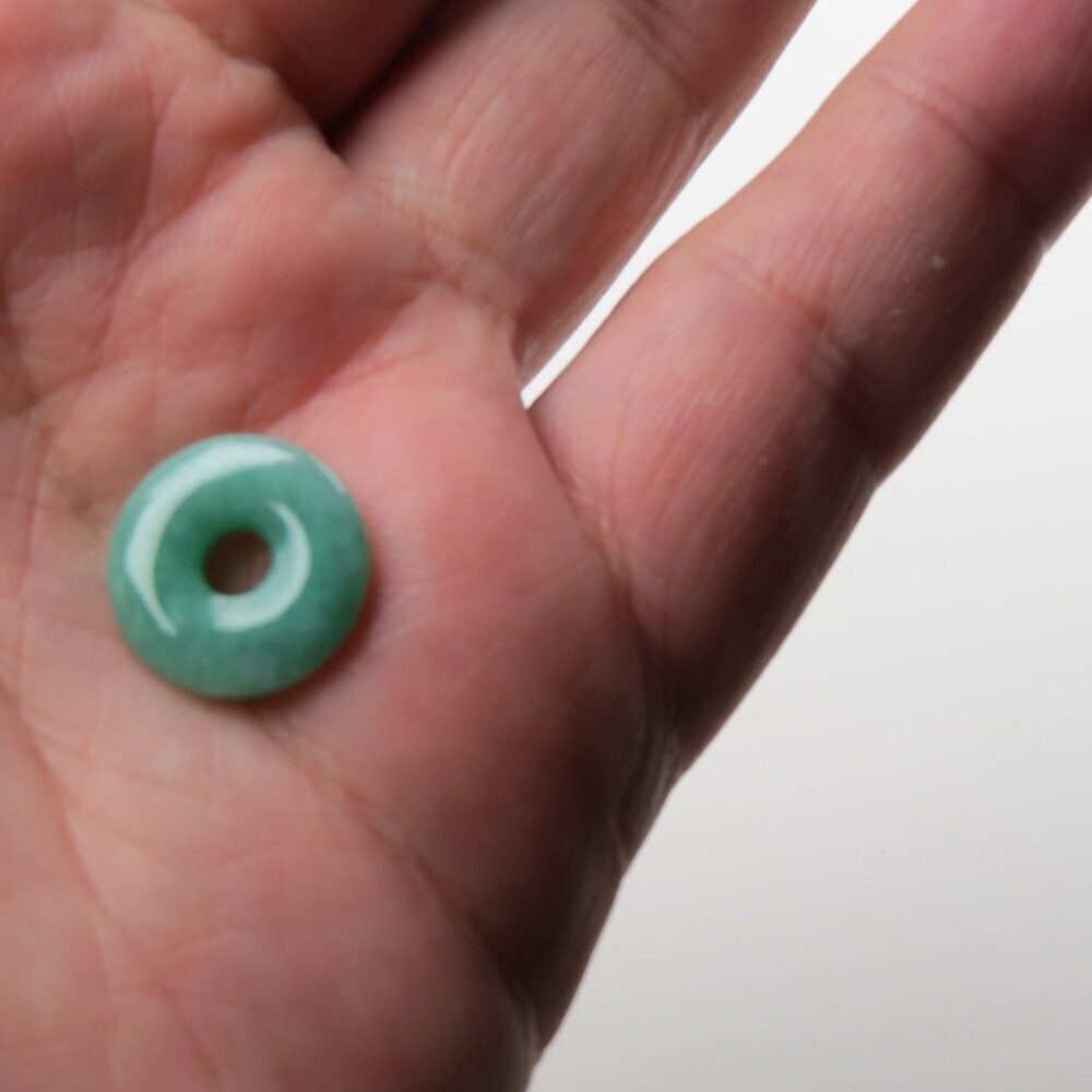 Natural Jade Donut shape Pendent - Picture 3 of 3